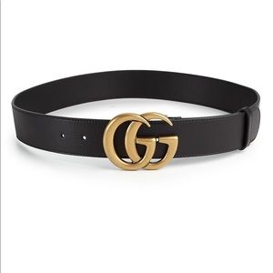Gucci Leather Belt with Double G Buckle